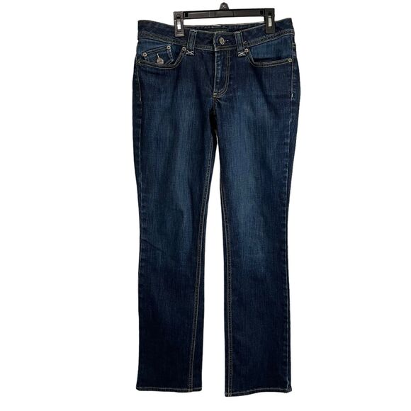 Banana Republic Factory Dark Wash Button Flap Pockets Womens Size 6 - Picture 1 of 9